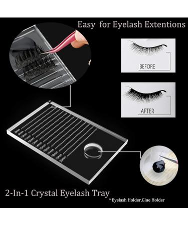 Buy Eyelash Extension Pallet - Crystal Glass False Lashes Tray 6.22x4.33 Adhesive Glue Holder - Worldwide Shipping - Buy Online on GoSupps.com