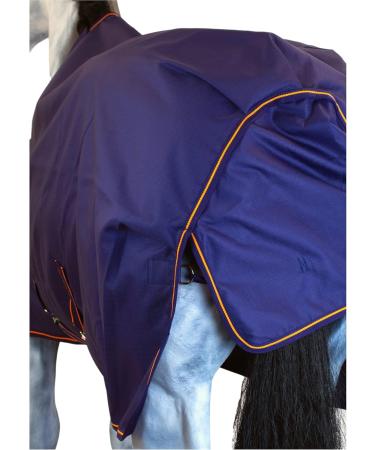 Marengos by Bucas 1200D Irish Turnout Blanket | Waterproof Rain & Transition Ceiling | Blue/Orange 125cm | Durable Outdoor Horse Cover - Buy Online on GoSupps.com
