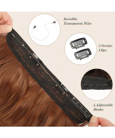 FESHFEN Invisible Wire Hair Extensions - Adjustable Size, Long Wavy Copper Red Hairpiece for Women 20 inch - Buy Online on GoSupps.com