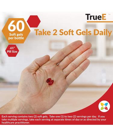 True-E Full Spectrum Vitamin E Tocotrienols Alpha Tocopherol Complex 60 Soft Gels - Buy Online on GoSupps.com