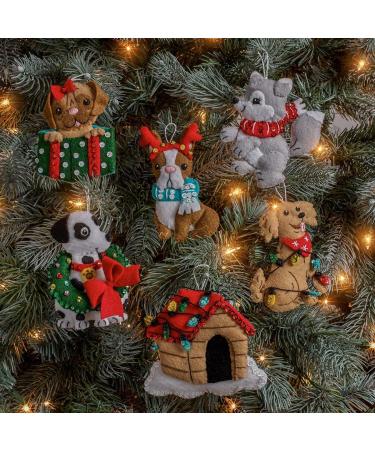 Bucilla Christmas Dogs Felt Applique Ornament Kit - Set of 6 | Holiday Craft Supplies - Buy Online on GoSupps.com