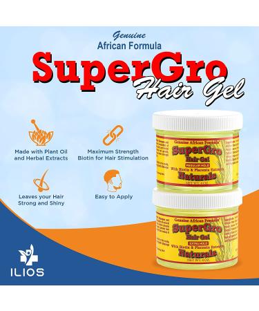 Genuine African Formulas Hair Gel with Ilios Comb Bundle - 4oz Regular and Extra Hold Combo for Short, Long, Straight, Curly, Wavy Locks - Styling & Texturing - Compact & Travel-Ready - Buy Online on GoSupps.com