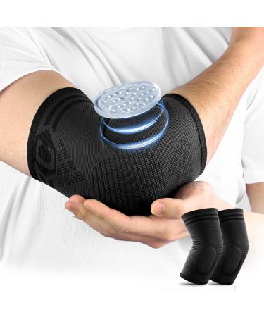 Cambivo 2x elbow bandage bandage elbows men women with gel upholstery pain relief with tennis arm golfer arm tendonal inflammation suitable for tennis golf basketball black XL