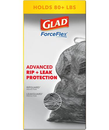 Glad ForceFlexPlus Black Large Drawstring Trash Bags 30 Gal - 25 Ct | 25 Count | Standard Packaging - Buy Online on GoSupps.com