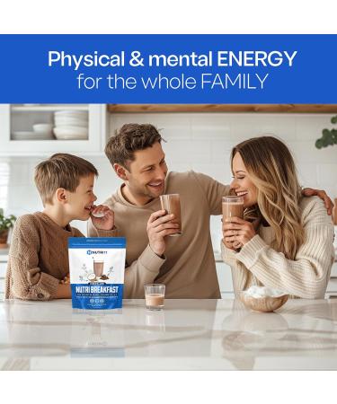 NutriBreakfast - Protein Collagen Peptides Powder with MCT Oil | Grass Fed Bovine Collagen Type I & III | Low Carb Keto Supplement for Men & Women | 15 Servings Chocolate 15.9 oz - Buy Online on GoSupps.com