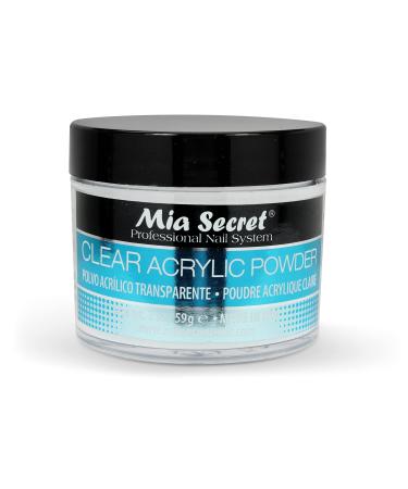Mia Secret Clear Acrylic Powder 2 oz - Professional Nail Powder for acrylic nails - acrylic powder - Mia Secret acrylic powder for acrylic nail kit/set - works with monomer acrylic nail liquid