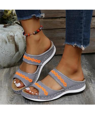 LASULEN Dundert Leather Orthopedic Arch Support Sandals - Red | Marolil Cross Sandals - Buy Online on GoSupps.com