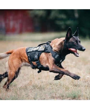 Oneigris No-Pull Dog Harness - Ultra Breathable Adjustable Safety Vest for Large/Medium Dogs - 2 Handles - Black (L: Neck 45-63cm Chest 68-91cm) - Buy Online on GoSupps.com