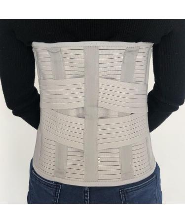 Lower Back Brace 32cm Extra-Wide Lumbar Belt for Men & Women - Back Pain Relief Sciatica Scoliosis Herniated Disc Support - Posture Corrector (L) - Silver Gray - Buy Online on GoSupps.com