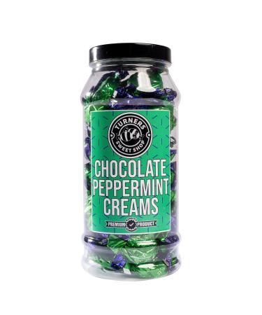 Chocolate Peppermint Creams - 450g by Turners Sweet Shop Traditional Retro Gift Jar Classic Original Pick & Mix Sweets Quality Confectionary Fantastic Gifts for Him Her or Them