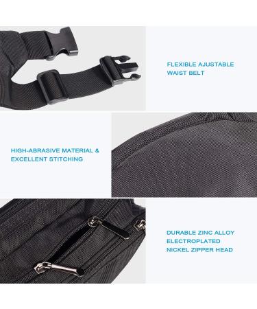 Oxpecker Waterproof Fanny Pack with Rain Cover - Black Hip Bum Bag for Men & Women | Ideal for Workout, Travel, Running, Hiking, Cycling - Buy Online on GoSupps.com