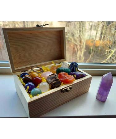 TESH CARE Chakra Synergy Premium Healing Crystal Collection - 7 Chakra Healing Spheres, Raw Stones, Amethyst Wand, Rose Quartz Key Chain, Guide - Meditation & Spirituality - Buy Online on GoSupps.com