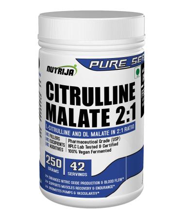 NutriJa-CITRULLINE Malate- 250 Grams (Tangy Orange)
