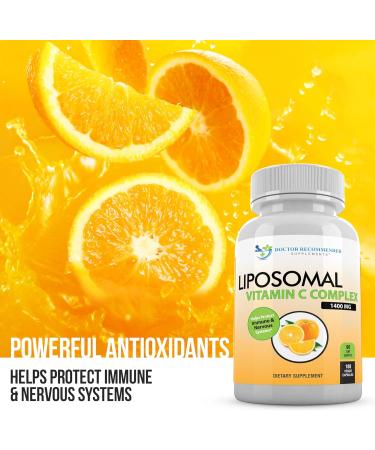 Liposomal Vitamin C 1400mg Per Serving - 180 Veggie Capsules High Absorption Ascorbic Acid Lypo-Spheric Vitamin C Complex Immune Support Supplement with Powerful Antioxidants and Collagen Booster 180 Count (Pack of 1) - Buy Online on GoSupps.com