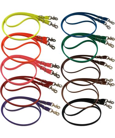 Organic line closed reins for horses and ponies horse reins made of Biothane I dirt and water-repellent i 16mm wide i 2.70 meters long in dark green 2.70 m dark green