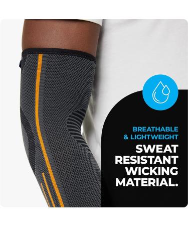 VITTO Elbow Brace - Compression Sleeve for Tennis Elbow & Tendonitis - Grey, Medium - Buy Online on GoSupps.com
