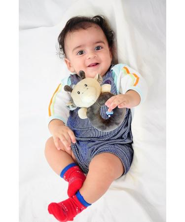 X-Large Premium Baby Rattle Teether by LittleFoot Nation - BPA Free, Extra Soft Plush Cow Teether for Safe Teething and Hand-Eye Coordination Development - Buy Online on GoSupps.com