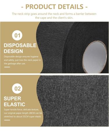 Gatuida Bandes de Cou Jetables Noires pour Salon de Coiffure Papier Couvrant le Cou Extensible Auto-Adh sif 100 Pi ces Protection Professionnelle pour Coupe Coloration et Soins - Buy Online on GoSupps.com