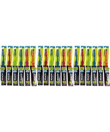 Reach Crystal Clean Toothbrush Medium 11 Assorted Colors (Pack of 18) - Buy Online on GoSupps.com