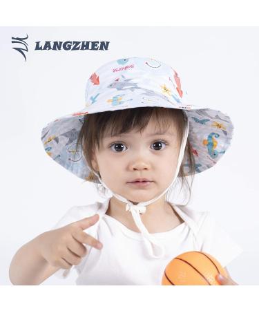LANGZHEN Beach Sun Protection Hat for Baby Girls - Adjustable Toddler Kids Hat with Wide Brim and Chin Strap - Octopus XL - Buy Online on GoSupps.com