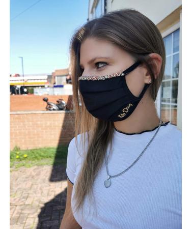 Washable Black Pearl Face Masks - 3 Layers 100% Cotton Breathable & Reusable | Fashionable UK Face Masks for International Shipping - Buy Online on GoSupps.com