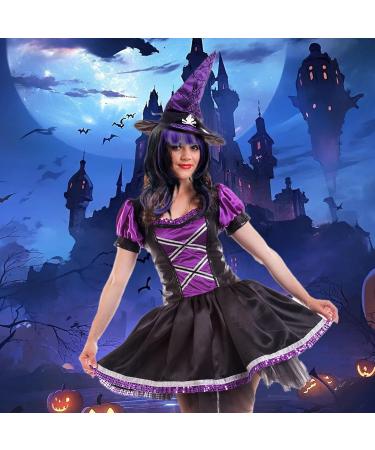 UILYNIU Purple Black Witch Wig Long Wig Curly Wig Women Double Wig Halloween Wig Witch Dress Up Halloween Costume Accessory Witch Costume Accessory Wig for Halloween Masquerade Party (Black-Purple) - Buy Online on GoSupps.com