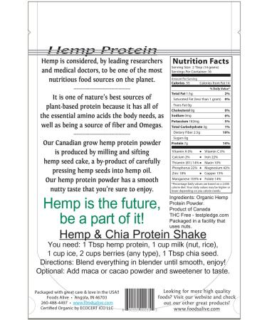 Foods Alive Organic Hemp Protein Powder - 8 Ounce - Buy Online on GoSupps.com
