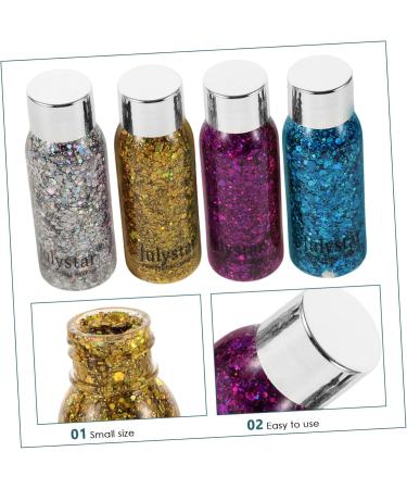 WOONEKY 4pcs Set Colorful Eye Shadow Holographic Glitter Glitter Eyeshadow Face Glitter - Buy Online on GoSupps.com