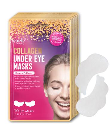 Epielle Collagen Under Eye Mask (60 Sheets) - Under Eye Patches Dark Circles and Puffiness - Rich Collagen Eye Zone Gel Mask Reduce Under eye Bags Creases Fine Lines for mothers day gifts  teacher appreciation gifts