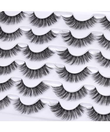 Buy Delyneph C2 Natural Look Wispy Cat Eye Faux Mink Lashes - 12 Pairs Fluffy Strip Lashes Like Extensions | International Shipping Available - Buy Online on GoSupps.com