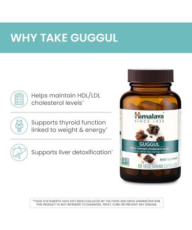 Himalaya Guggul - Herbal Liver Support for Liver Detox Cholesterol HDL & LDL Support - Vegan Non-GMO Gluten Free 720 mg 60 Capsules 60 Count (Pack of 1) - Buy Online on GoSupps.com