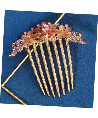 DOITOOL Opal Comb Womens Hair Clips Combs for Women Hair Barrettes for Women Hair Comb for Women Hair Comb Clips for Women Fine Tooth Alloy Back of Head French Purple Bride - Buy Online on GoSupps.com