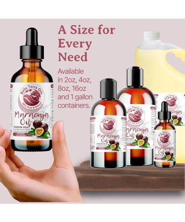 Bella Terra Oils - Maracuja (Passion Fruit) Oil 8 oz - A Symphony of B-Vitamins & Antioxidants Immerse in The Luxury of Silky Soft Skin - Buy Online on GoSupps.com