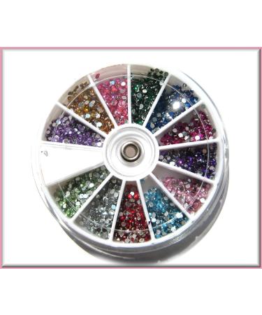 Restly(TM) 1800pcs 2mm Round Budget Nail Art Rhinestone/Gem Wheel