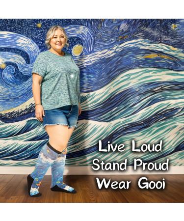 Gooi Extra Wide Diabetic Socks | Colorful Seamless Socks for Swollen Feet | Plus Size 9-15 | Soft Stretch for Edema & Neuropathy - Buy Online on GoSupps.com