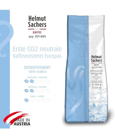 Helmut Sachers Kaffee - Decaffeinated - Intensity 2/5 - 100% Arabica - Whole Coffee Beans - 6 x 500 g - Buy Online on GoSupps.com