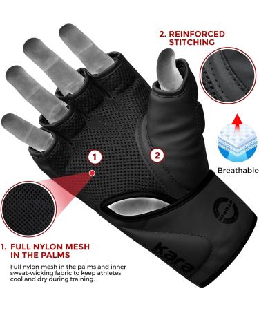 RDX Professional MMA Gloves - Black Leather Training & Sparring Gear for Kickboxing Muay Thai & Martial Arts | XL Size - Buy Online on GoSupps.com