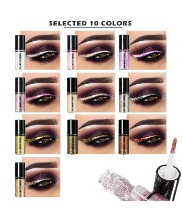 NewBang 10 Colors Glitter Liquid Eyeliner Set - Waterproof, Longlasting, High Pigmented Eyeliner Kit - Buy Online on GoSupps.com