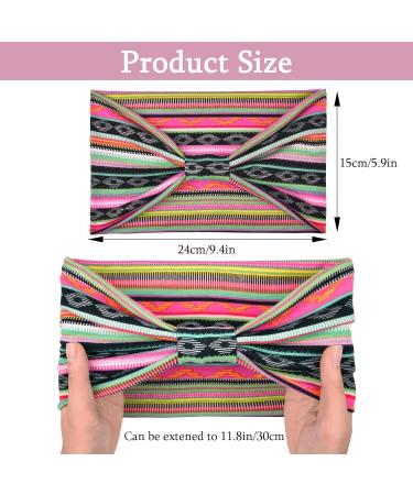 MuForu Wide Headbands for Women - Boho Style Knotted Turban Headbands - Non Slip Hair Accessories for Yoga & Workout - 3 Pack Striped Design - Buy Online on GoSupps.com