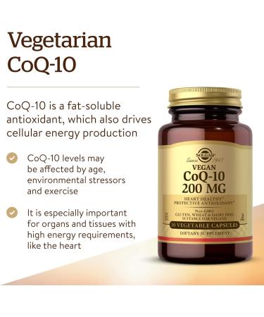 Solgar CoQ-10 (Coenzyme Q-10) 200 mg Vegetable Capsules - Pack of 30 - Buy Online on GoSupps.com