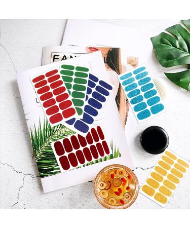 JERCLITY Glitter Solid Nail Polish Strips - 24 Sheets with Nail File | Self-Adhesive Stick On Stickers for Women & Girls - Buy Online on GoSupps.com