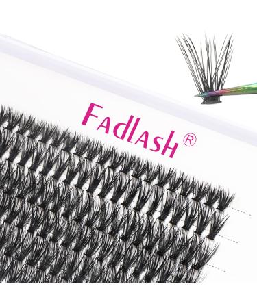 Individual Lashes Fadlash Cluster Eyelashes Extension 40 Root 0.07mm C Curl 10mm Single Length Eyelashes Individual Cluster Lashes Self-Application DIY Lashes Extensions 10mm 40D-0.07-C