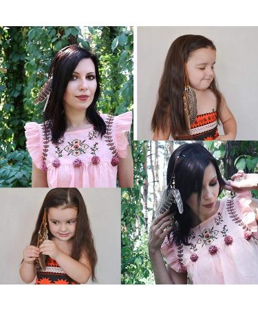 Hippie Feather Hair Extension Clip - AWAYTR Bohemia Tribal Indian Peacock Hair Feather Headpiece for Festival Hair Accessories - Buy Online on GoSupps.com