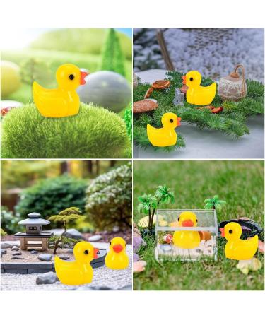 100Pcs Mini Resin Ducks Realistic Micro Landscape Ornament | Cute Baby Bath Toy | Aquarium & Dollhouse Decor - Yellow - Buy Online on GoSupps.com
