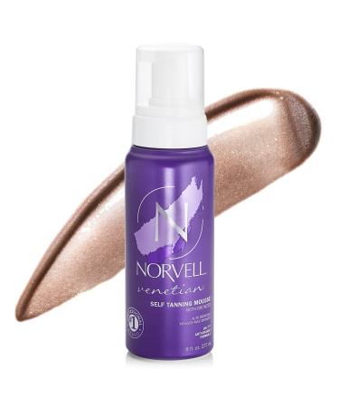 Norvell Venetian Sunless Self - Tanning Mousse with Bronzer - Instant Self Tanner - Natural Looking - Anti-Orange - Fake Tan for Bronzing Glow  8 fl.oz.