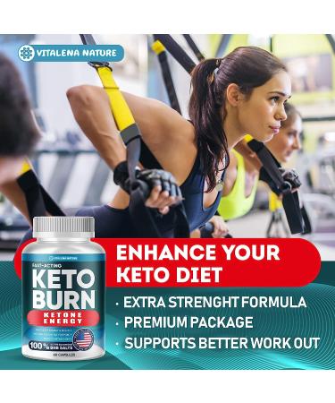 Pure BHB Exogenous Ketones Keto Pills - Made in USA - Advanced Ketosis Support Supplement - 60 Capsules - Buy Online on GoSupps.com