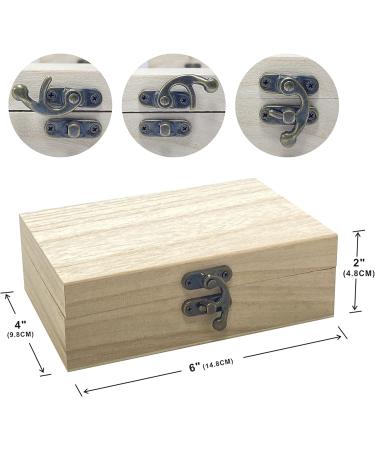 8 Pack 6x4x2 Inch Unfinished Wooden Boxes for Crafts - Small Keepsake, Wood Jewelry, Treasure Chest - Buy Online on GoSupps.com