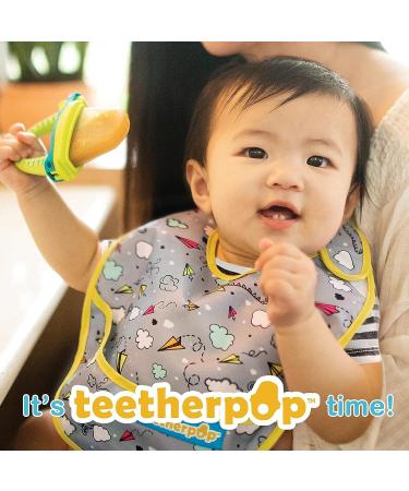 Bundle: 3 teetherpop Fillable Freezable Teethers & 2 Baby Bibs - Blue Paper Planes Shooting Stars - Buy Online on GoSupps.com