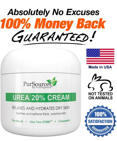 PurOrganica Urea 20% Healing Cream 4 oz - Callus Remover for Hands, Feet & Knees - Moisturizes, Soothes & Softens Dry Skin - Buy Online on GoSupps.com