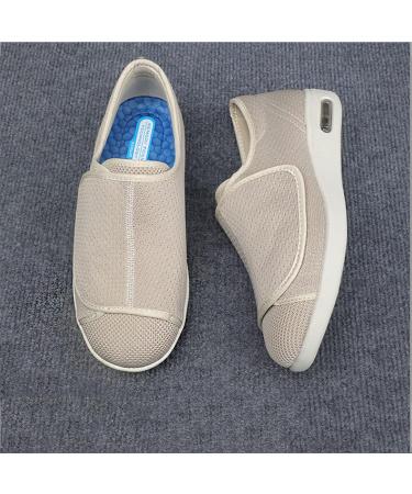 MisFun Diabetic Shoes for Women Unisex - Orthopedic Medical Shoes for Swollen Feet | Adjustable & Comfortable - Air Cushion Bottom - Beige - Size 11.5 - Buy Online on GoSupps.com